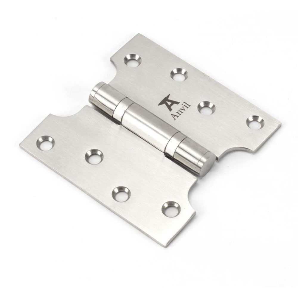 From the Anvil 4 Inch (102mm x 102mm) Parliament Hinge (Sold in Pairs) - Satin Stainless Steel